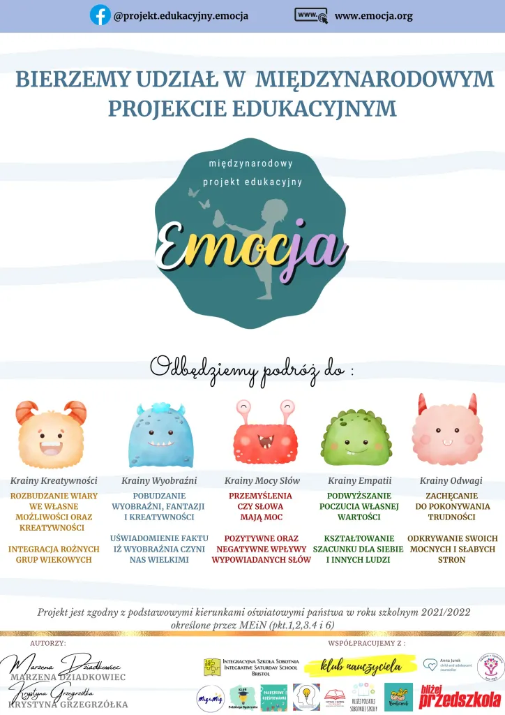 plakat duzy projekt edukacyjny emocja